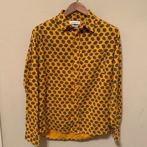 NWT Urban Outfitters Paisley Flannel Men’s Shirt Yellow Button Up Long Sleeves